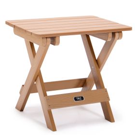 TALE Adirondack Portable Folding Side Table Square All-Weather and Fade-Resistant Plastic Wood Table Perfect for Outdoor Garden;  Beach;  Camping