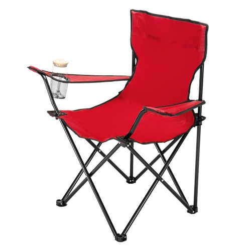 Camping Chair, Black Frame Red Oxford Cloth Camping Chair, Black Frame Red Oxford Cloth
