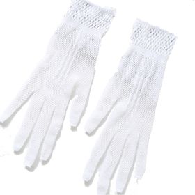 Women Mesh Sun Gloves Anti-Skid Driving Gloves Summer Cool Gloves Breathable Full Finger (Color: White)