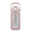 Glass Water Bottle Sports Water Bottle Motivational Water Bottle Water Intake Tracker Bottle with Straw Time Marker Silicone Sleeve Handle for Gym Wor