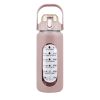 Glass Water Bottle Sports Water Bottle Motivational Water Bottle Water Intake Tracker Bottle with Straw Time Marker Silicone Sleeve Handle for Gym Wor
