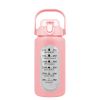 Glass Water Bottle Sports Water Bottle Motivational Water Bottle Water Intake Tracker Bottle with Straw Time Marker Silicone Sleeve Handle for Gym Wor
