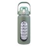 Glass Water Bottle Sports Water Bottle Motivational Water Bottle Water Intake Tracker Bottle with Straw Time Marker Silicone Sleeve Handle for Gym Wor