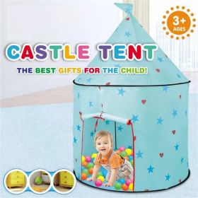 Kids Princess Tent, Children Play Princess Tent, Indoor Fabric Playhouse for Children Ages 3+ (Color: Blue)