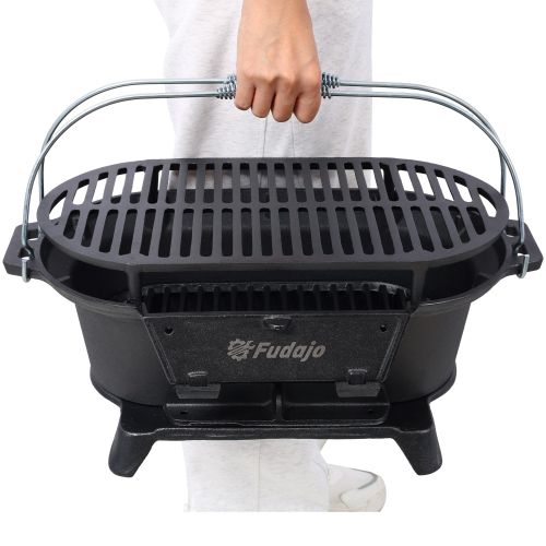 Outdoor Oval Cast Iron Grill, Portable Charcoal Grill, And Desktop Cast Iron Frying Pan Outdoor Oval Cast Iron Grill, Portable Charcoal Grill, And Desktop Cast Iron Frying Pan